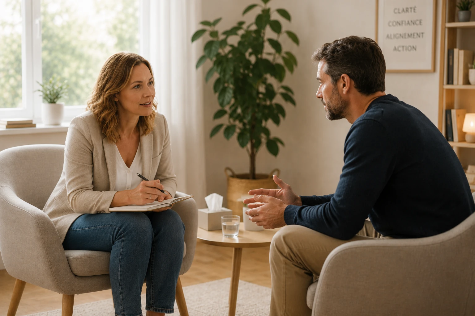 Illustration d'une séance de coaching professionnel